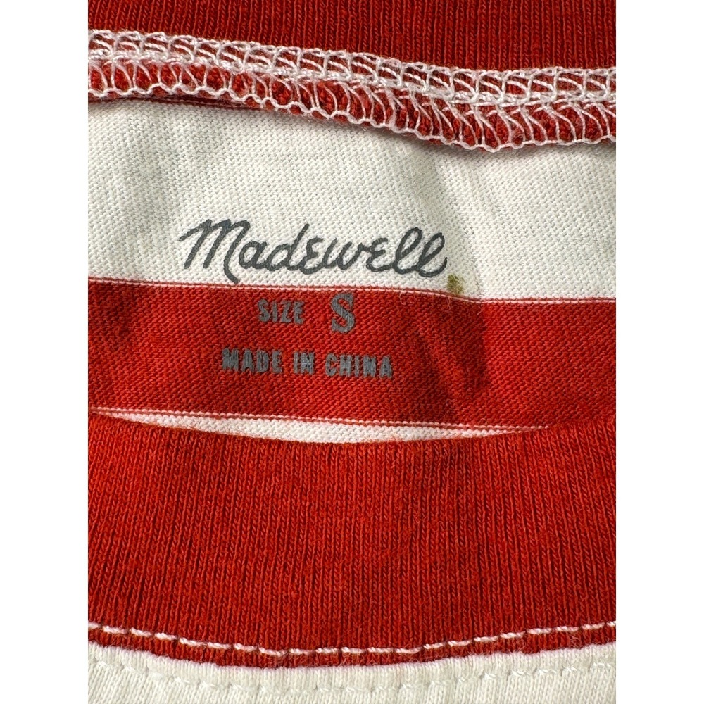 Madewell Womens Red White Striped Short Sleeve Cotton T-Shirt K2258‎ HO18 Small - Picture 2 of 7